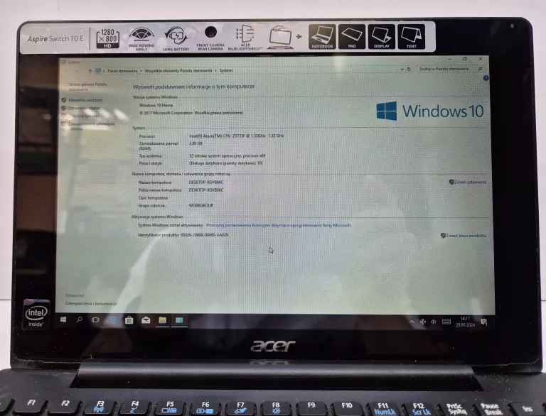 LAPTOP ACER ASPIRE SWITCH 10 E