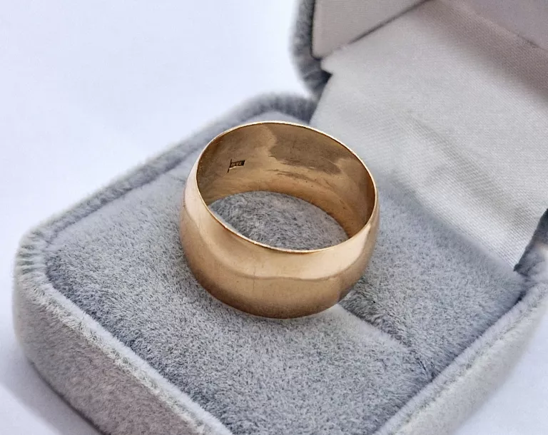 ZŁOTO 583 SZEROKA MASYWNA OBRĄCZKA R17 6,98G
