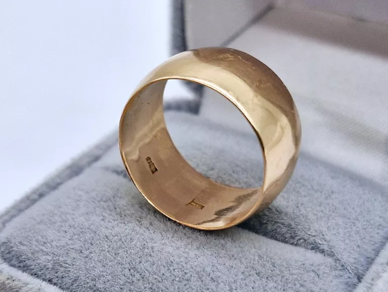 ZŁOTO 583 SZEROKA MASYWNA OBRĄCZKA R17 6,98G