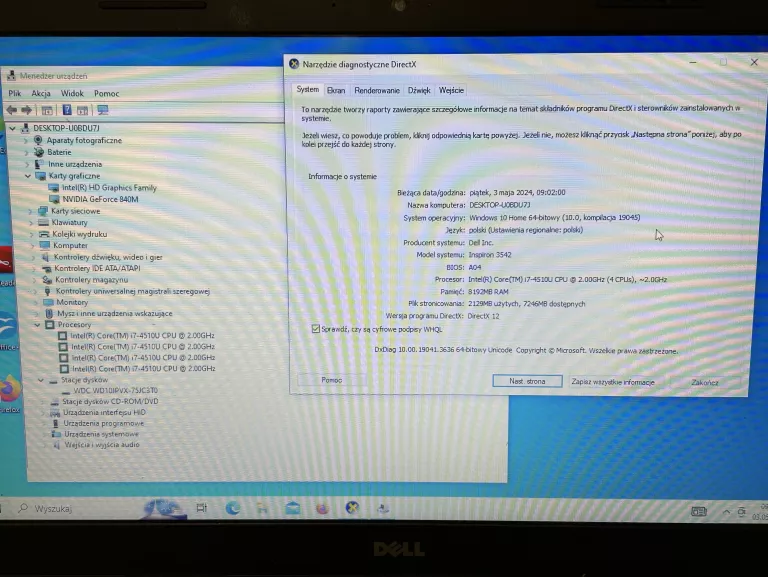LAPTOP DELL INSPIRON 3542 I7-4510U/8GB/1TB HDD/GEFORCE 840M