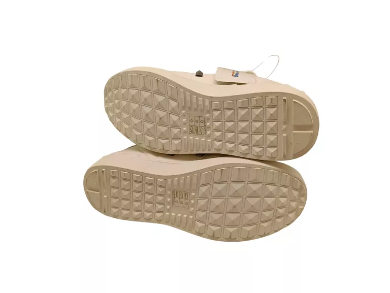 ZORO ZORO SZNUROWANE TRAMPKI Z ĆWIEKAMI ECRU R38