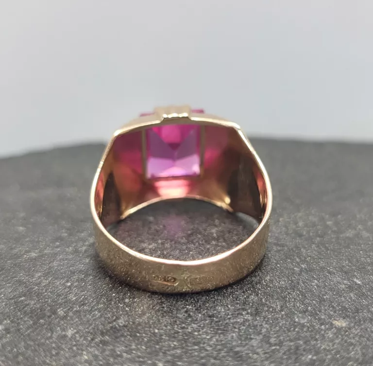 ZŁOTY PIERSCIONEK 585 5,39G R16 SYN RUBIN