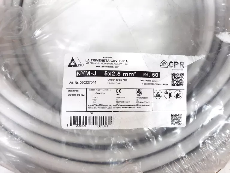 KABEL NYM-J 5X2.5MM2 M.50 40 METRÓW LA TRIVENETA CAVI S.P.A