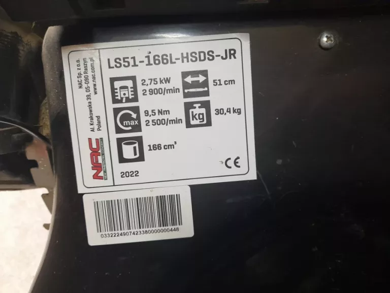 KOSIARKA SPALINOWA Z NAPĘDEM NAC LS51-166L-HSDS-JR + KOSZ