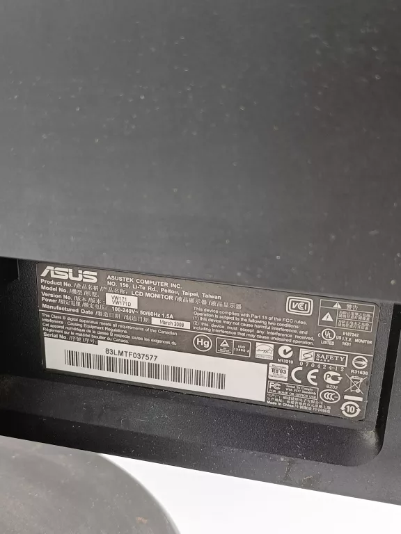 MONITOR ASUS VW 171 D 17