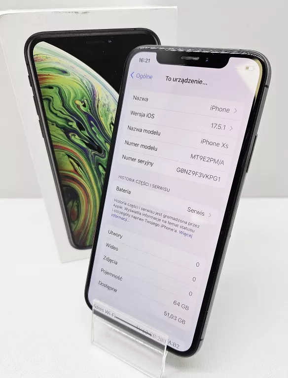 TELEFON IPHONE XS 64GB + ŁADOWARKA + PUDEŁKO