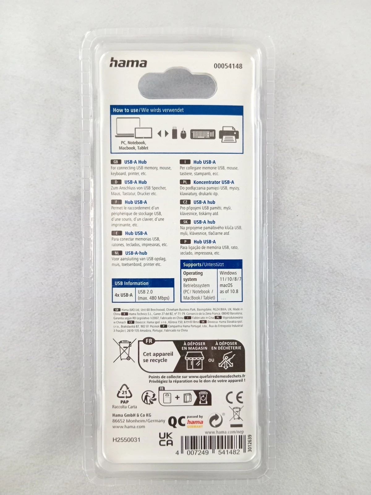 hub-usb-pasywny-hama-oryginalny-4-porty-usb-20-czarny-054148-kod-producenta-054148