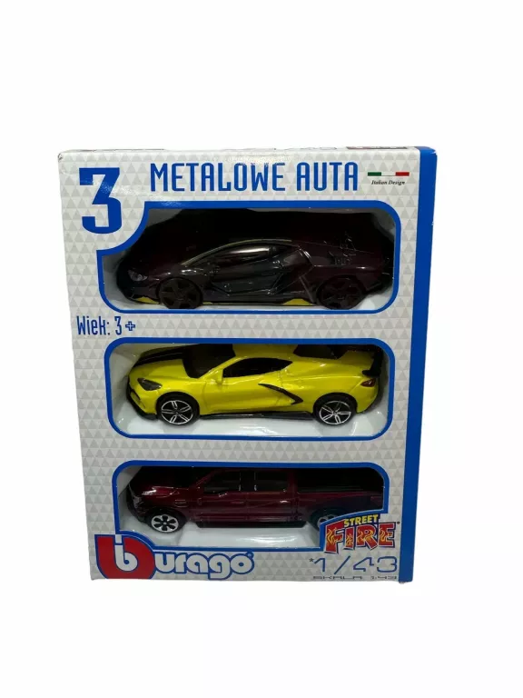 BURAGO 3 METALOWE AUTA