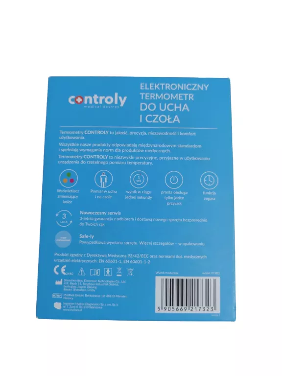 CONTROLY ELEKTRONICZNY TERMOMETR DO UCHA I CZOLA