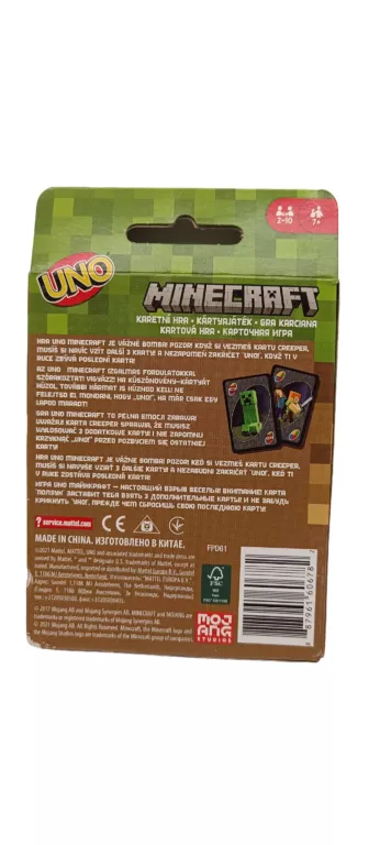 MATTEL UNO MINECRAFT