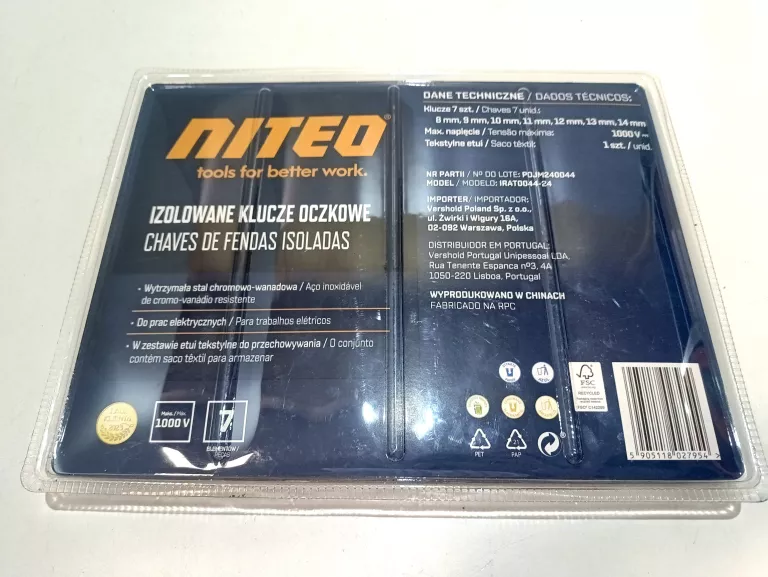 NITEO IZOLOWANE KLUCZE OCZKOWE