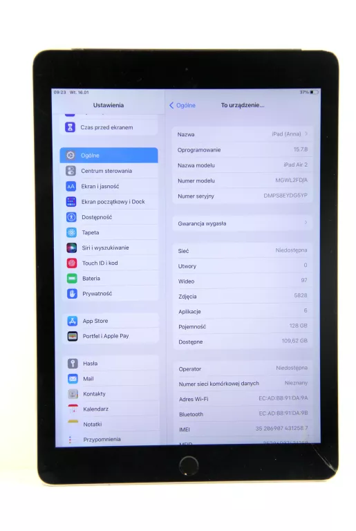 TABLET APPLE IPAD AIR 2 A1567 #USZKODZONY