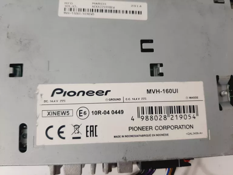 RADIO SAMOCHODOWE PIONEER MVH-160UI