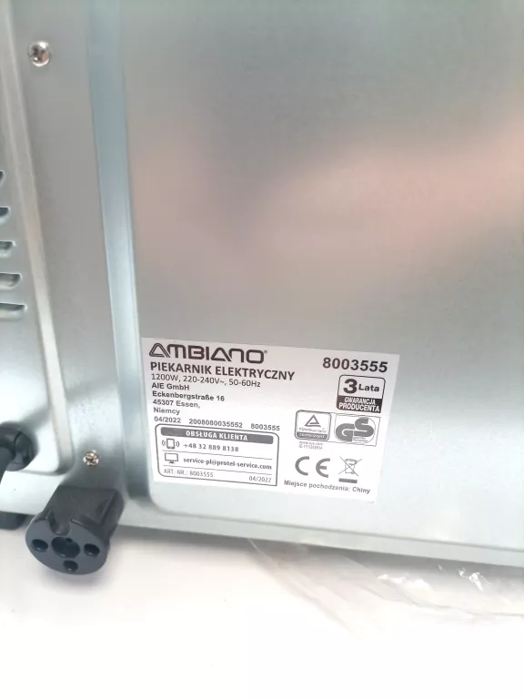 mini-piekarnik-ambiano-1200w-15-l-czarny-komplet-stan-uzywany