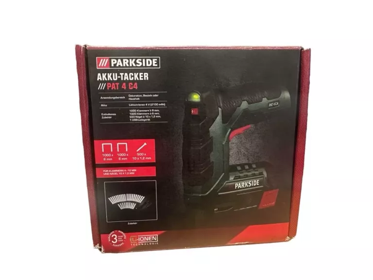 AKUM. ZSZYWACZ I GWOŹDZIARKA 4 V PARKSIDE PAT 4 D4