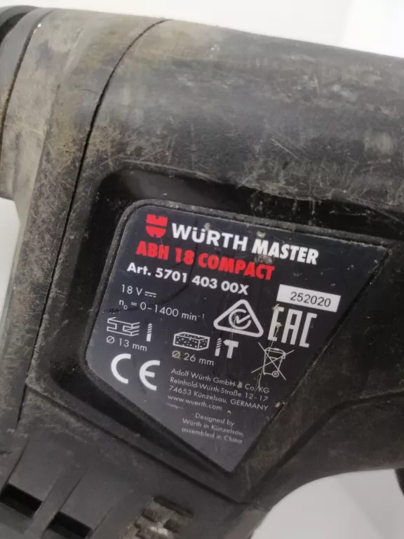 WURTH MŁOTOWIERTARKA ABH 18 COMPACT