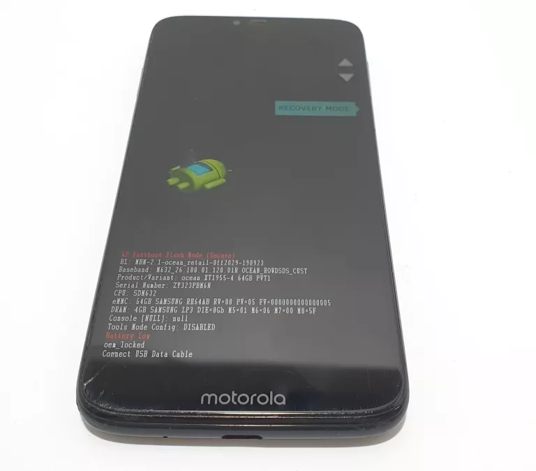 TELEFON MOTOROLA MOTO G7 XT1955-4 ZABLOKOWANY HASŁEM, DZIAŁA, NA CZĘŚCI