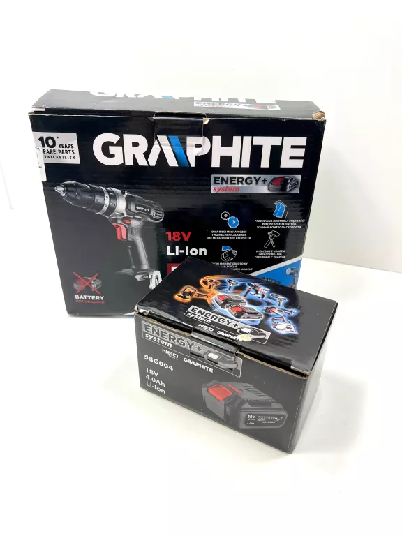 WIERTARKO WKRĘTARKA GRAPHITE 58G010 + ŁADOWARKA + AKUMULATOR