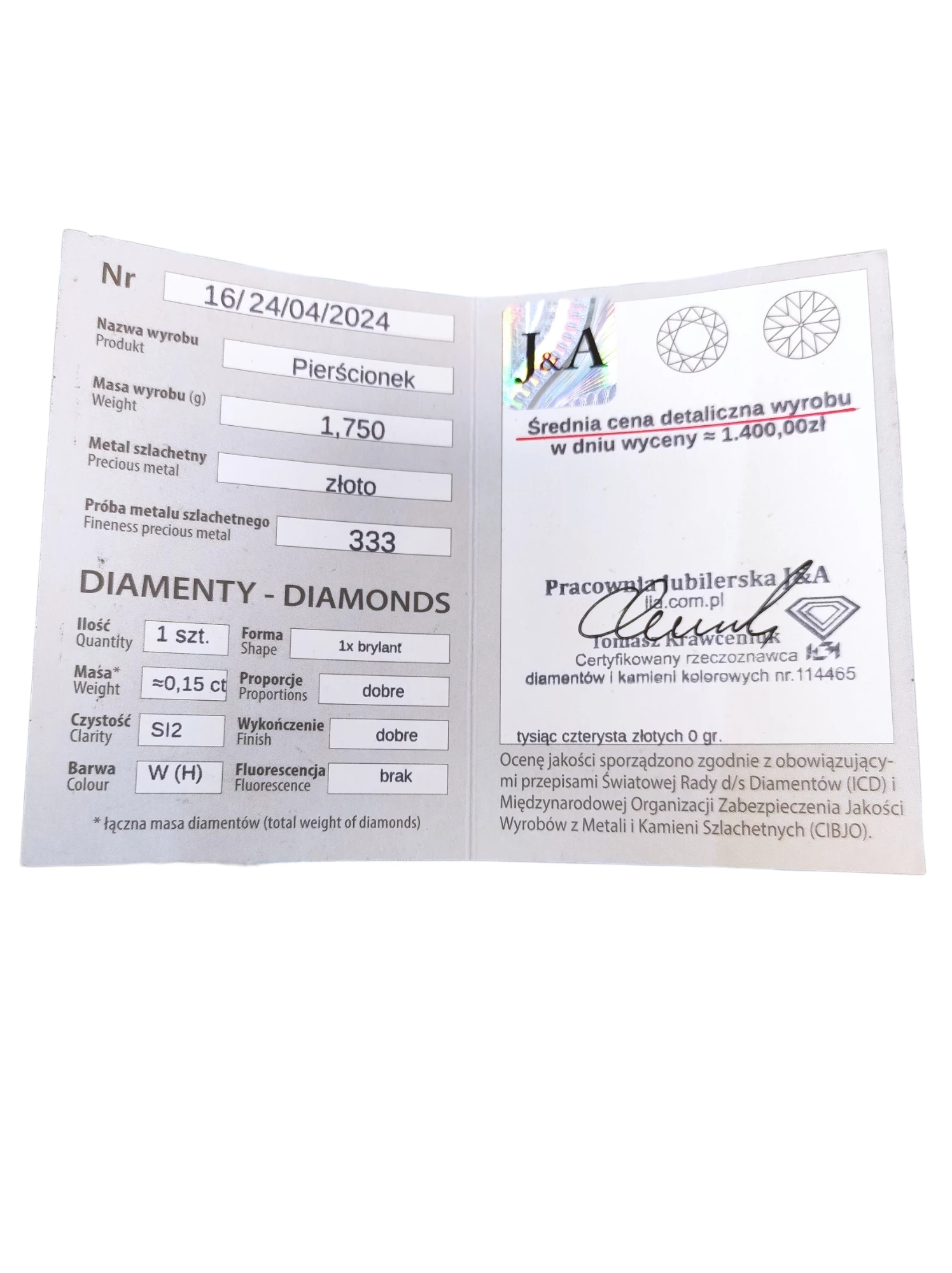 piekny-zloty-pierscionek-z-brylantem-333-178g-r13-waga-137