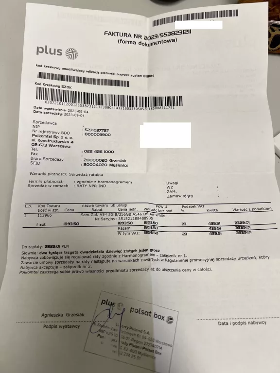 TELEFON SAMSUNG GALAXY A54 5G 256GB KOMPLET GWARANCJA