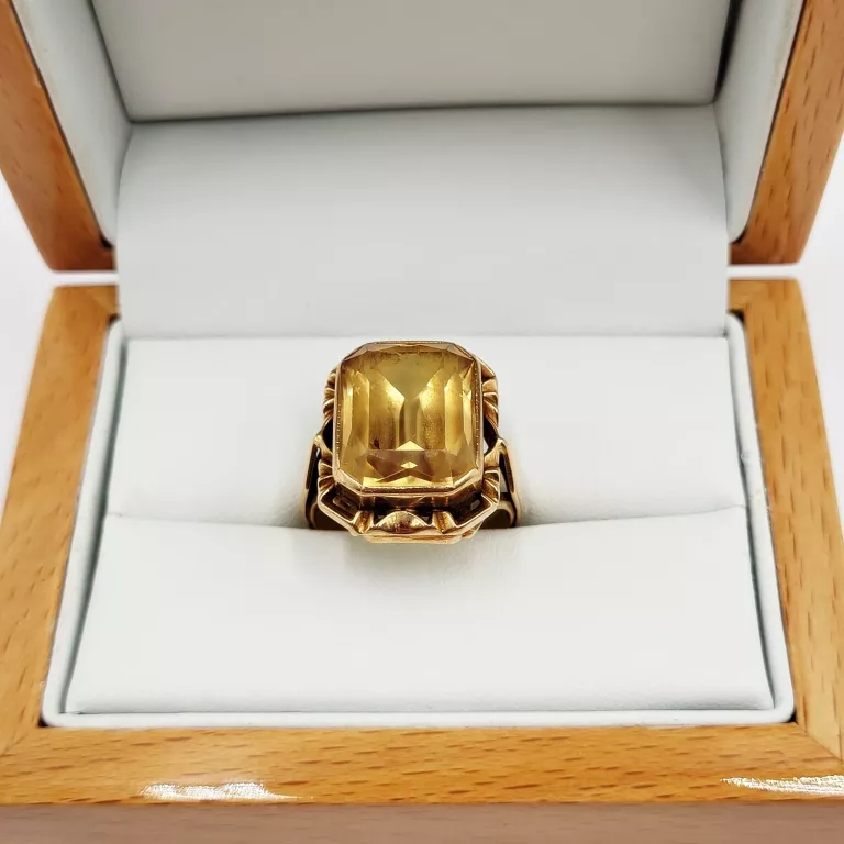 piekny-stary-zloty-pierscionek-z-cytrynem-prl-585-rodzaj-klasyczne