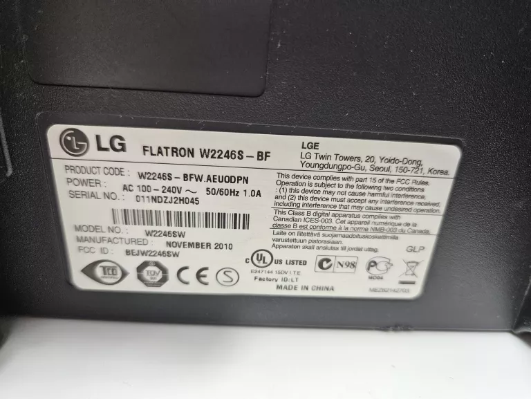MONITOR LED LG FLATRON W2246