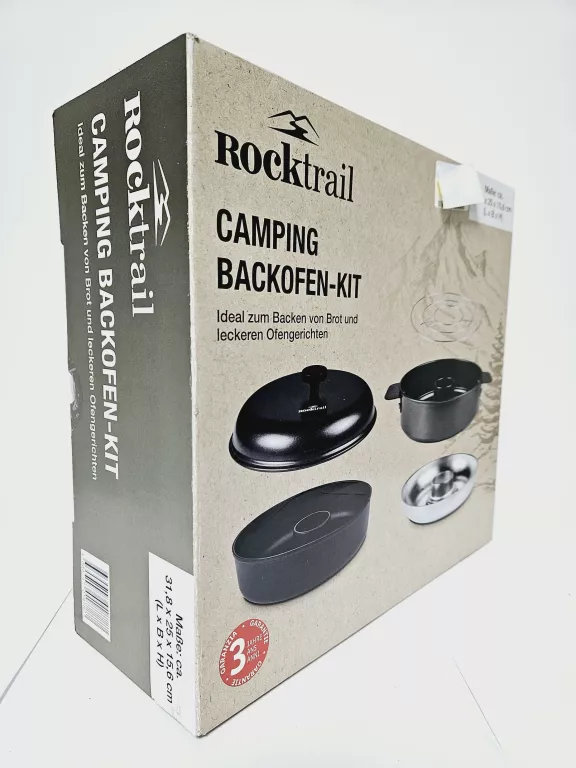 ROCKTRAIL KOMPLET NACZYŃ KEMPINGOWYCH ZESTAW GARNEK DO PIECZENIA