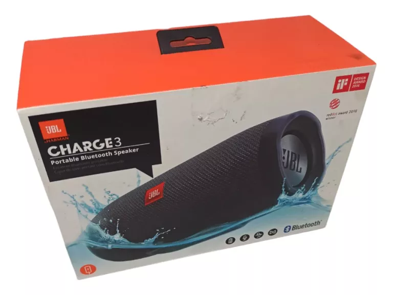 GŁOSNIK MOBILNY JBL CHARGE 3 + KABEL USB / PUDEŁKO