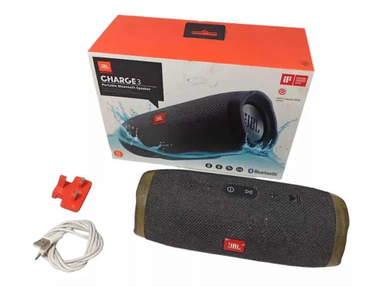 GŁOSNIK MOBILNY JBL CHARGE 3 + KABEL USB / PUDEŁKO