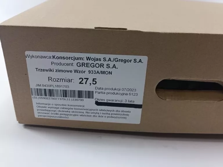 TRZEWIKI SŁUŻBOWE BUTY ZIMOWE WOJSKOWE 933A/MON 27,5 (42)