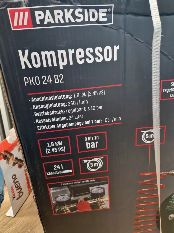 KOMPRESOR OLEJOWY 24L PARKSIDE PKO 24 B2 1,8 KW