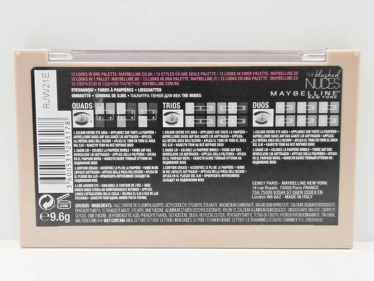 MAYBELLINE THE BLUSHED NUDES PALETA CIENI DO POWIEK 12 KOLORÓW