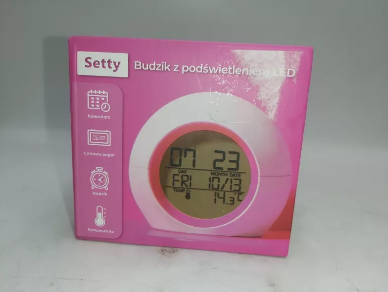 BUDZIK PODŚWIETLANY LED SETTY KOMPLET