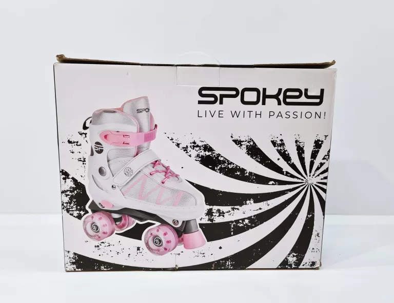 WROTKI DZIECIĘCE REGULOWANE SPOKEY BUFF PRO BIAŁO-RÓŻOWE 38-41