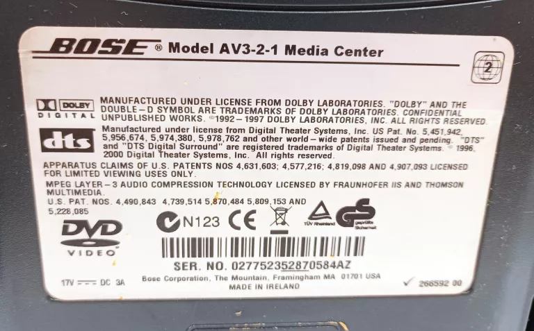 BOSE PS 3-2-1 II POWERED SPEAKER SYSTEM