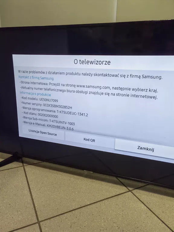 TELEWIZOR SAMSUNG UE50NU7092 4K UHD + KABEL + PILOT