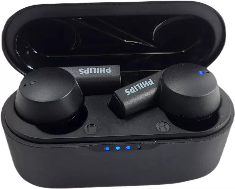 SŁUCHAWKI BEZPRZEWODOWE PHILIPS TAT5505 Z ETUI CZARNE DOKANAŁOWE