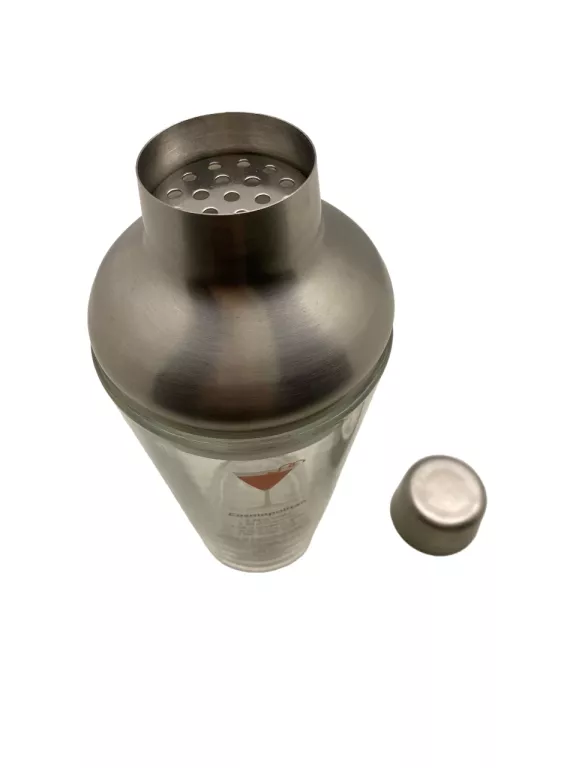 SHAKER SZKLANY Z METALOWYM WIEKIEM