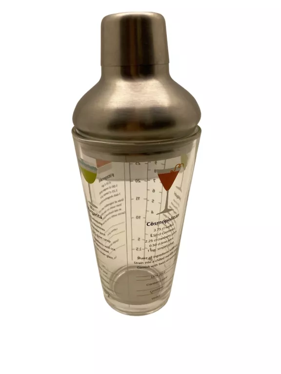 SHAKER SZKLANY Z METALOWYM WIEKIEM