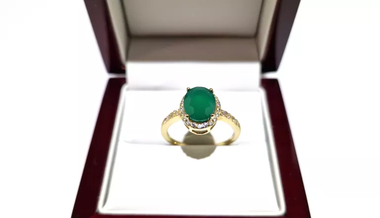 zloty-pierscionek-z-zielonym-agatem-pr585-41g-r19-certyfikat-warszawska-162-lomianki