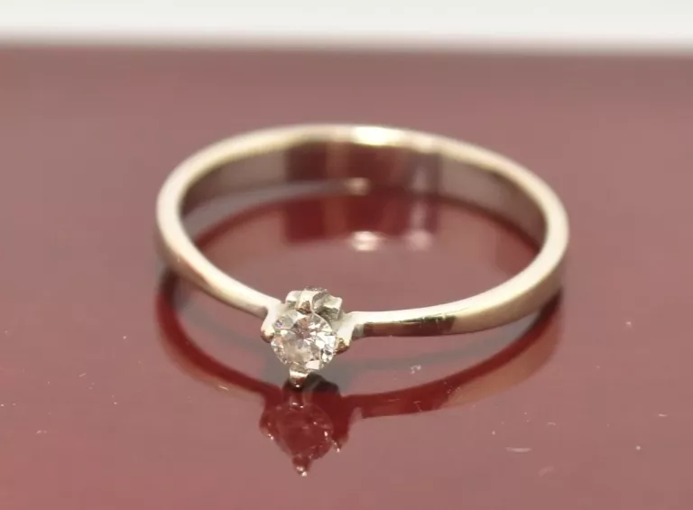 ZŁOTY PIERŚCIONEK Z DIAMENTEM [585 R:12 1,25G]