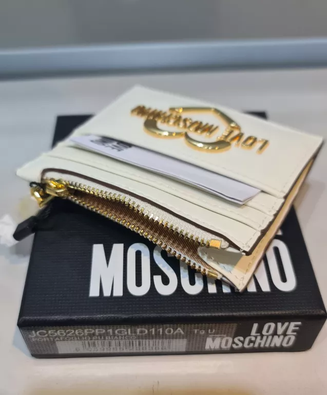 PORTFEL NA KARTY ETUI MOCHINO PUDELKO BIAŁY