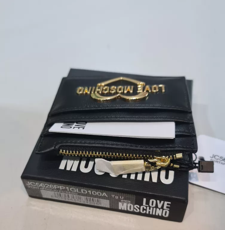 PORTFEL NA KARTY ETUI MOCHINO PUDELKO CZARNY