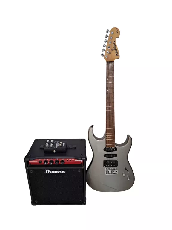 GITARA ELEKTRYCZNA WASHBURN X-SERIES + IBANEZ SW15 + EFEKT GITAROWY NUX