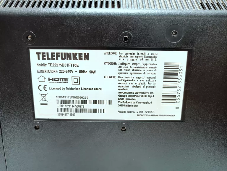 TELEWIZOR TELEFUNKEN (TE22275B31FT10E )