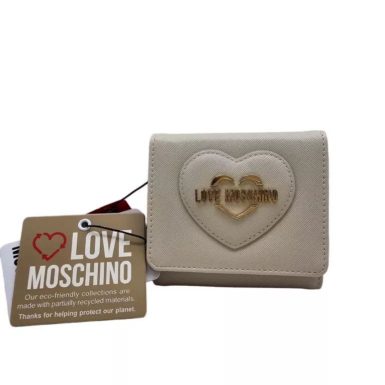 PORTFEL LOVE MOSCHINO MAŁY BEŻOWY, ORYGINAŁ!