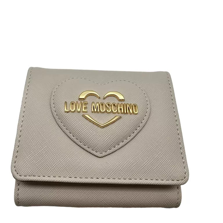 PORTFEL LOVE MOSCHINO MAŁY BEŻOWY, ORYGINAŁ!