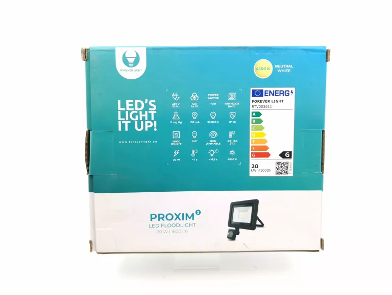 NAŚWIETLACZ LED PROXIM II 20W |4500K| PIR IP66 FOREVER LIGHT