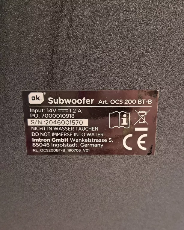 SOUNDBAR OK OCS 200BT-B 2.1 60 W +PILOT +OKABLKOWANIE