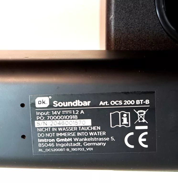 SOUNDBAR OK OCS 200BT-B 2.1 60 W +PILOT +OKABLKOWANIE